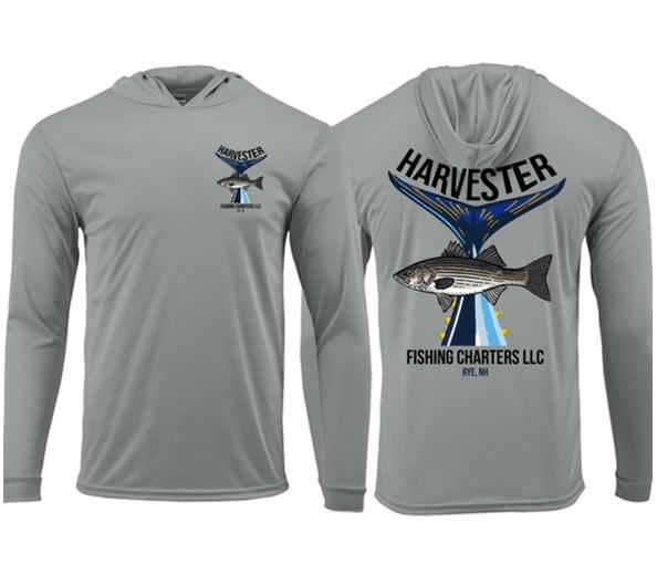 Harvester Fishing Charters - Blue Mist  Light Weight Cotton Long Sleeve w/hood