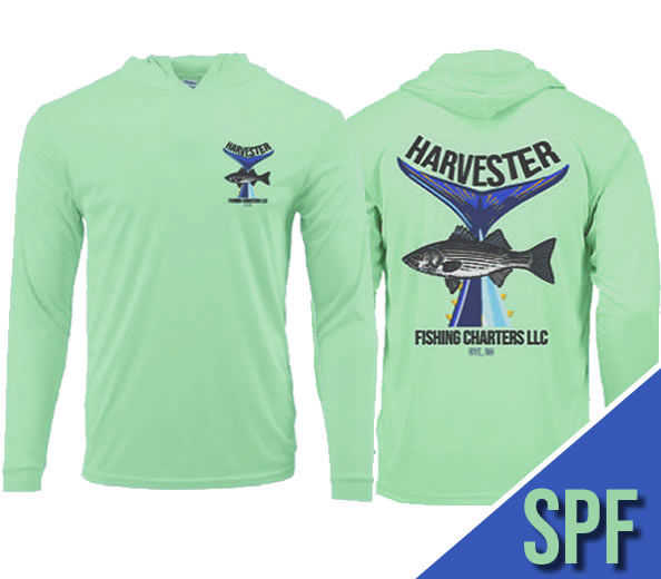 Harvester Fishing Charters - Island Reef Color Light Weight Cotton Long Sleeve w/hood